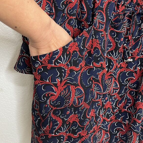 A.L.C. Dress Womens Size 2 Sullivan 100% Silk Floral Tie Waist Long Sleeve s26 - Picture 6 of 10